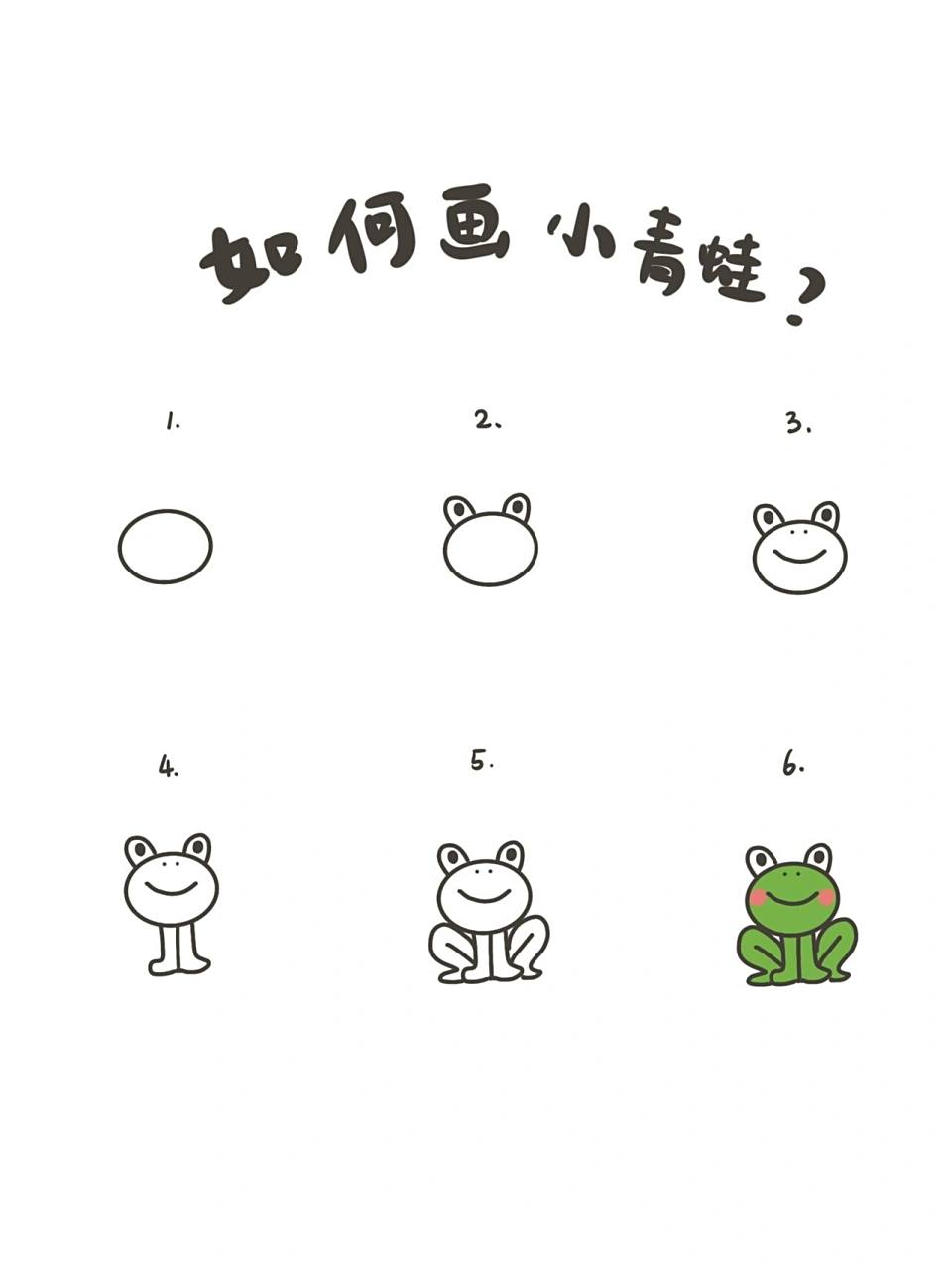 95手绘教程|如何画小青蛙? 99step1. 先画出一个圆形. 99step2.