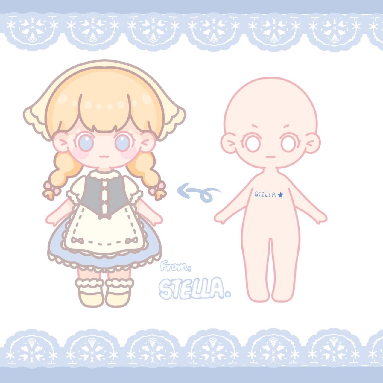 绘画模板|qq人全身模板 自己画滴 三连9315商 可以约稿 模板可做