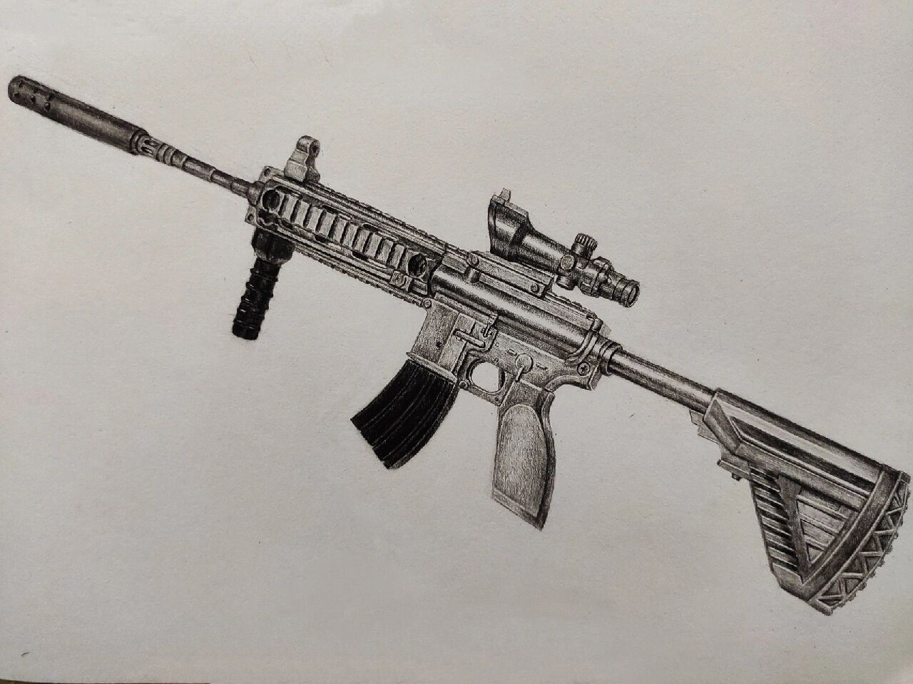 画个m416突击步枪叭