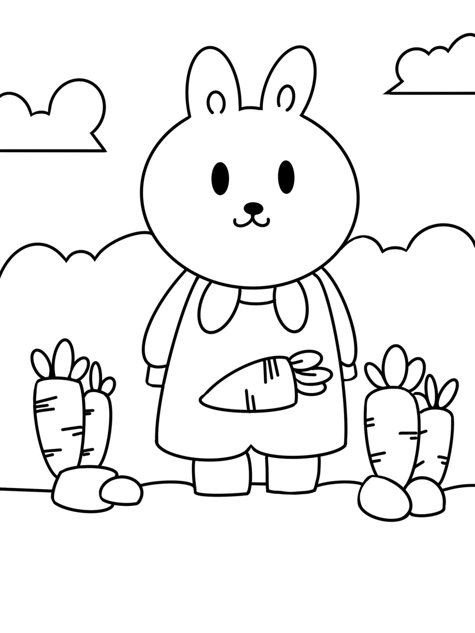 儿童画小白兔 可爱图片