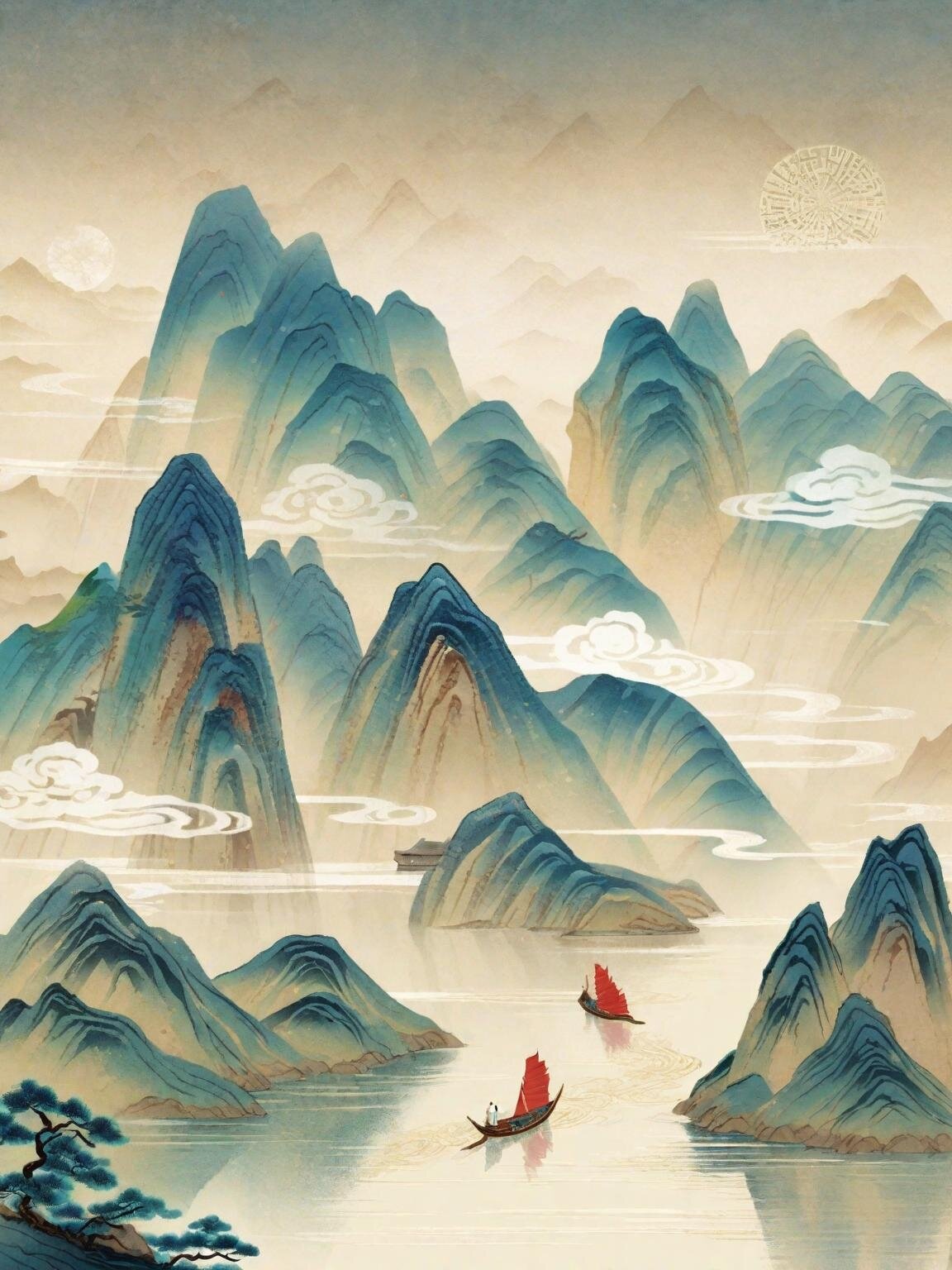 国风壁纸 i 轻舟已过万重山 今天来一组国风壁纸,最近国风更得不多