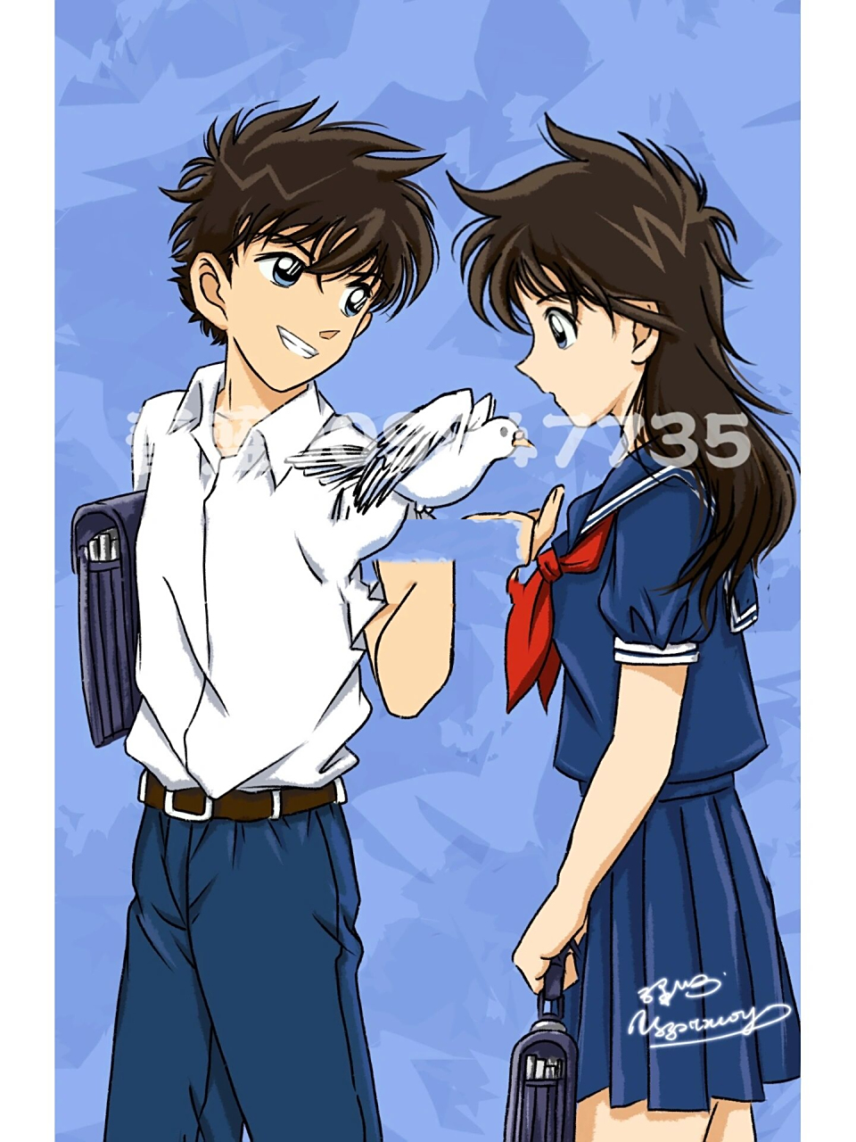 快青壁纸93 最爱画双向奔赴的爱情91 一张快斗青子手机壁纸～盗图