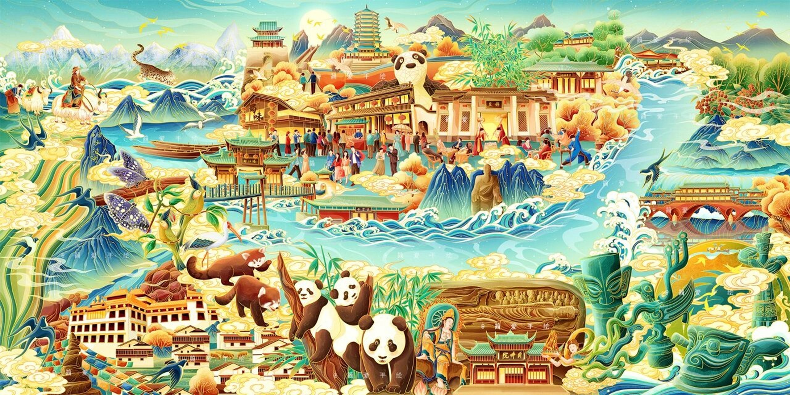 【印象成都】蜀味年货食品包装插画 【印象成都】 为蜀味创作第三张