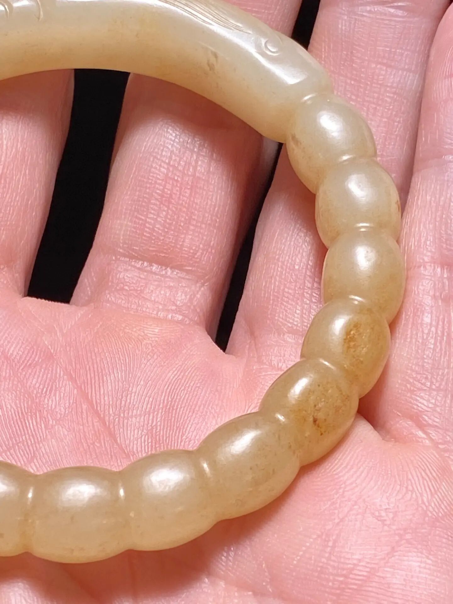 🔥 收藏级 明代和田玉 二龙戏珠 手镯 整体和田玉材质,皮壳包浆老熟