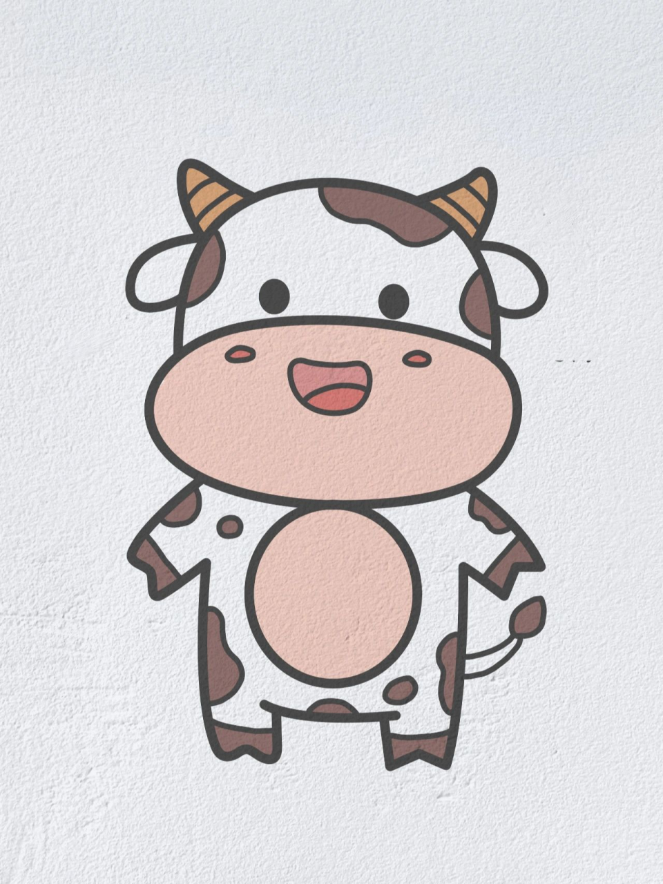 动物简笔画之可爱的小奶牛(内附过程图)