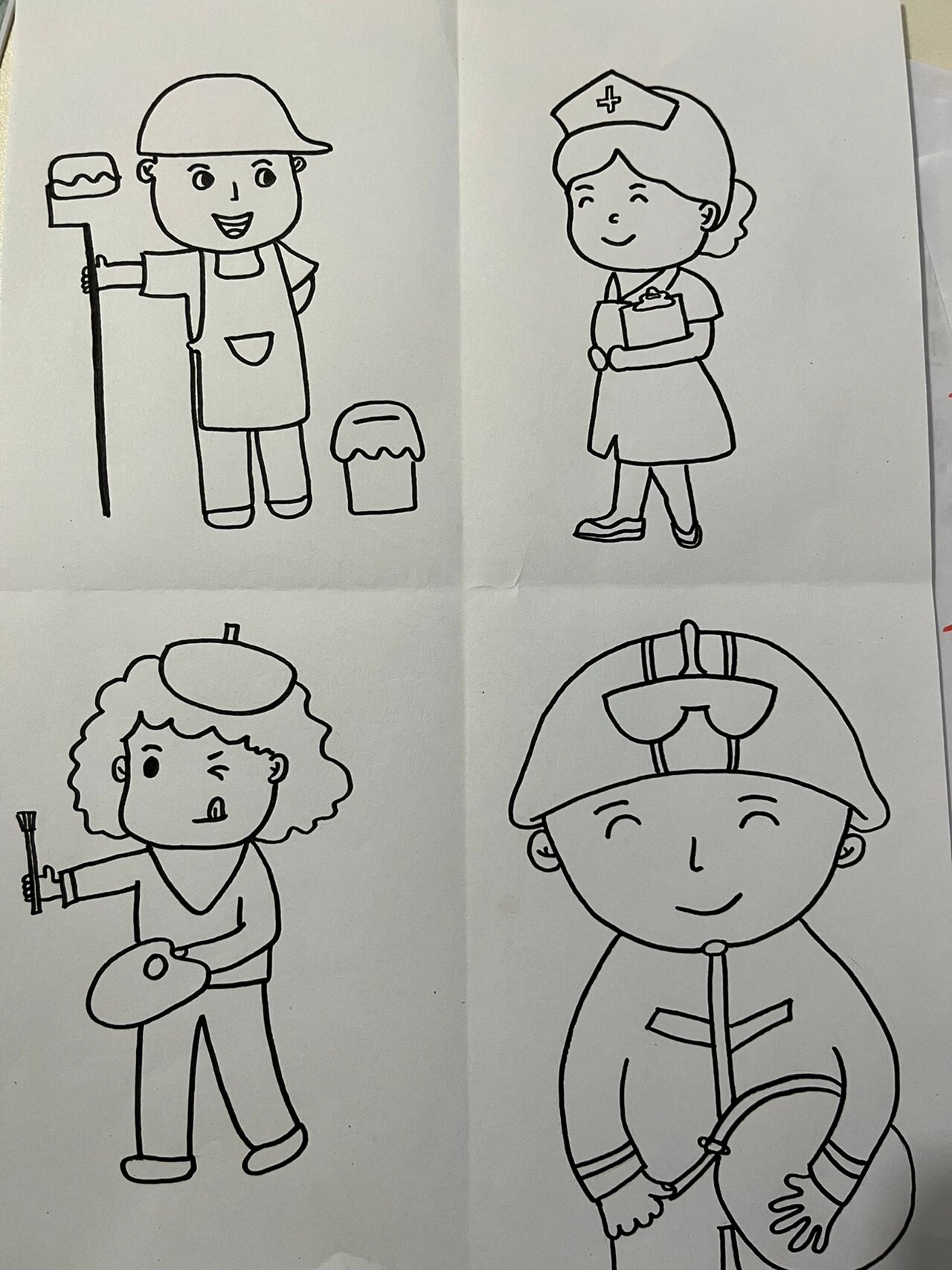 简笔画不同职业人物