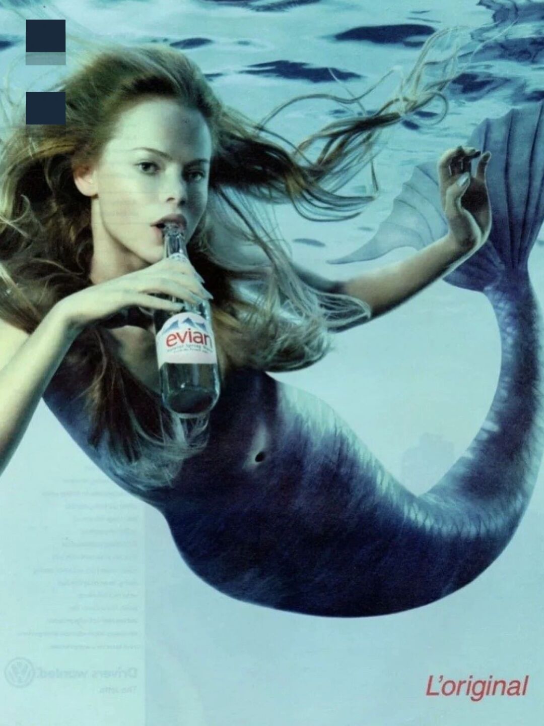 evian的广告出现,使当时人们看到瓶装矿泉水不一定得是让汗流浃背,体