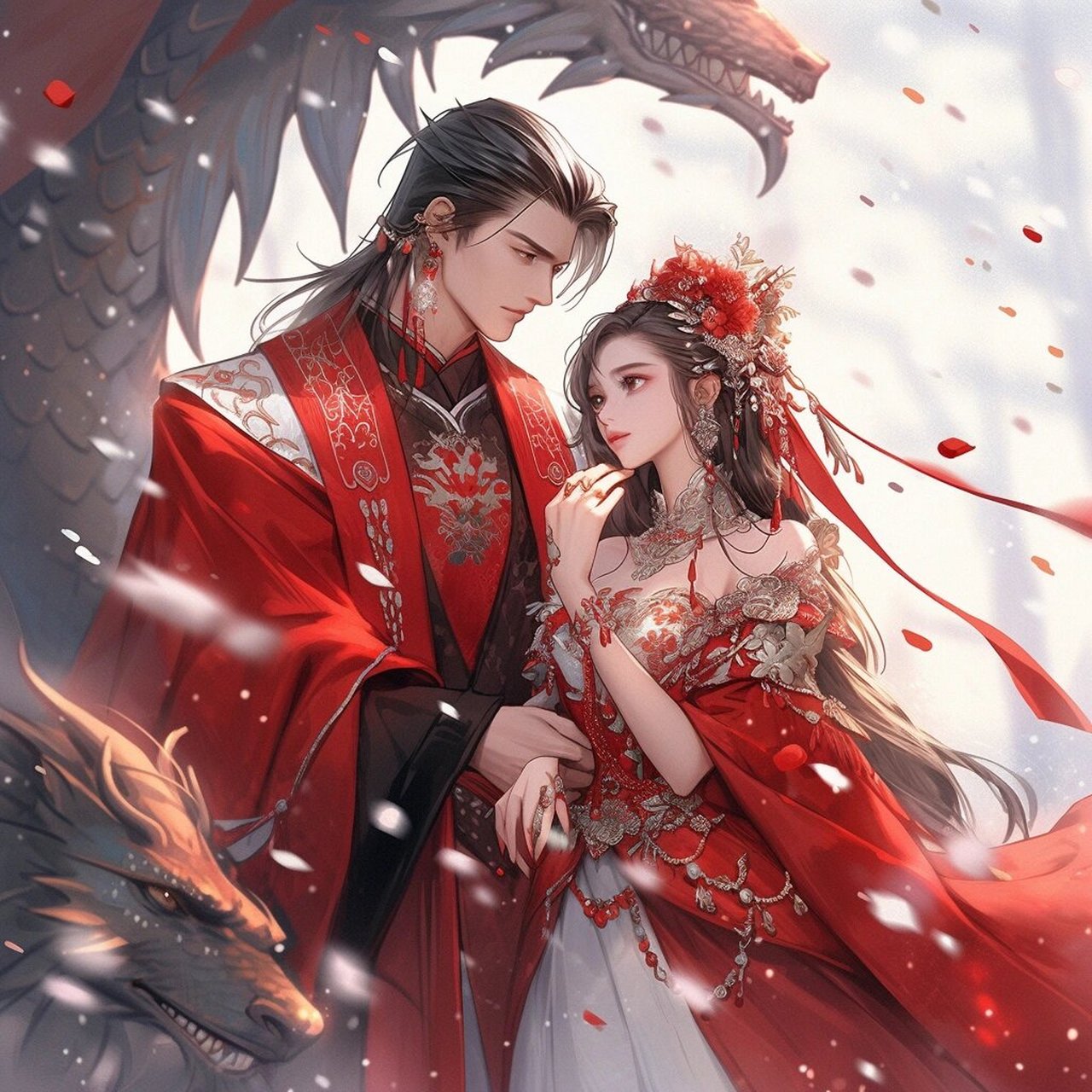 新年情头|2024跨年中国龙古风情侣头像 2024龙年情侣头像.