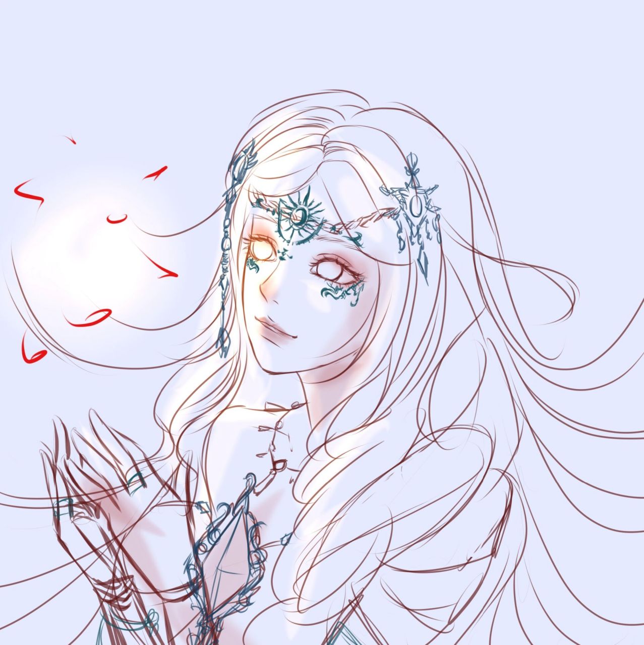 客单|叶罗丽银尘 银尘脸上的花纹目前没有清楚的,所以专门问朋友要的