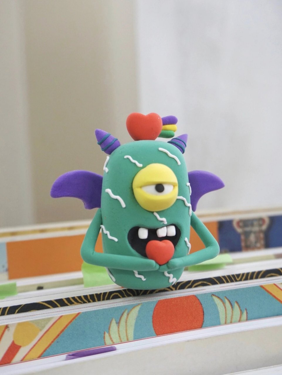 手工作品丨自制可爱轻粘土小怪兽书签~ 我的宅家日常