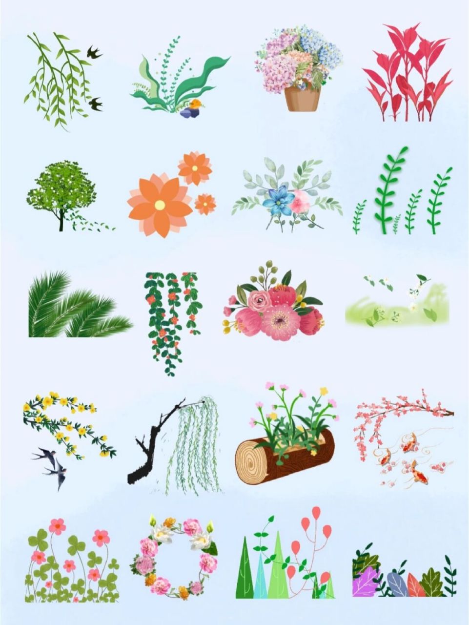 97素材库|春天免抠png贴纸手纸素材92 91春天就这样悄悄地到了