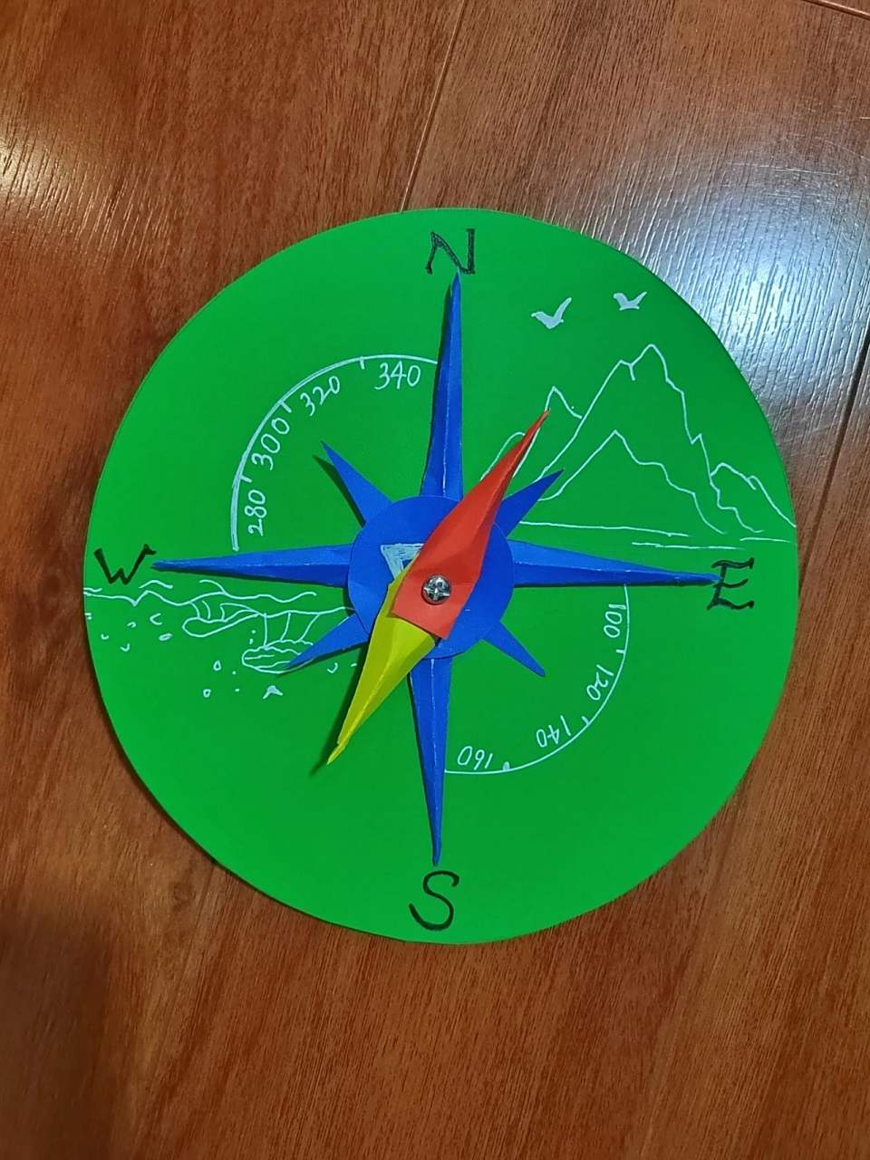 大哥哥的二年级科学手工作业指南针 大哥哥的二年级科学手工作业指南