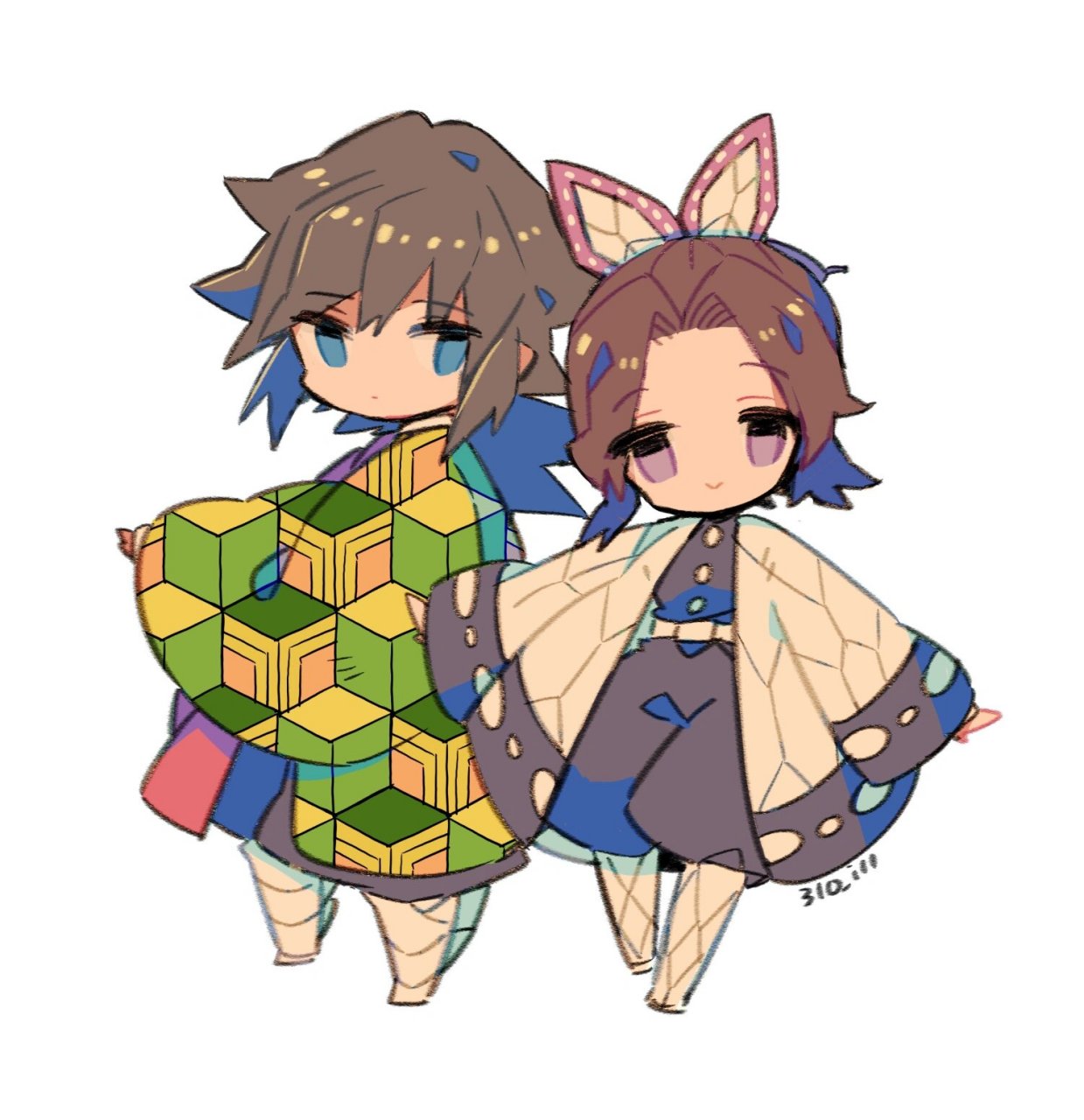 鬼灭之刃丨虫柱和水柱cp头像壁纸合集