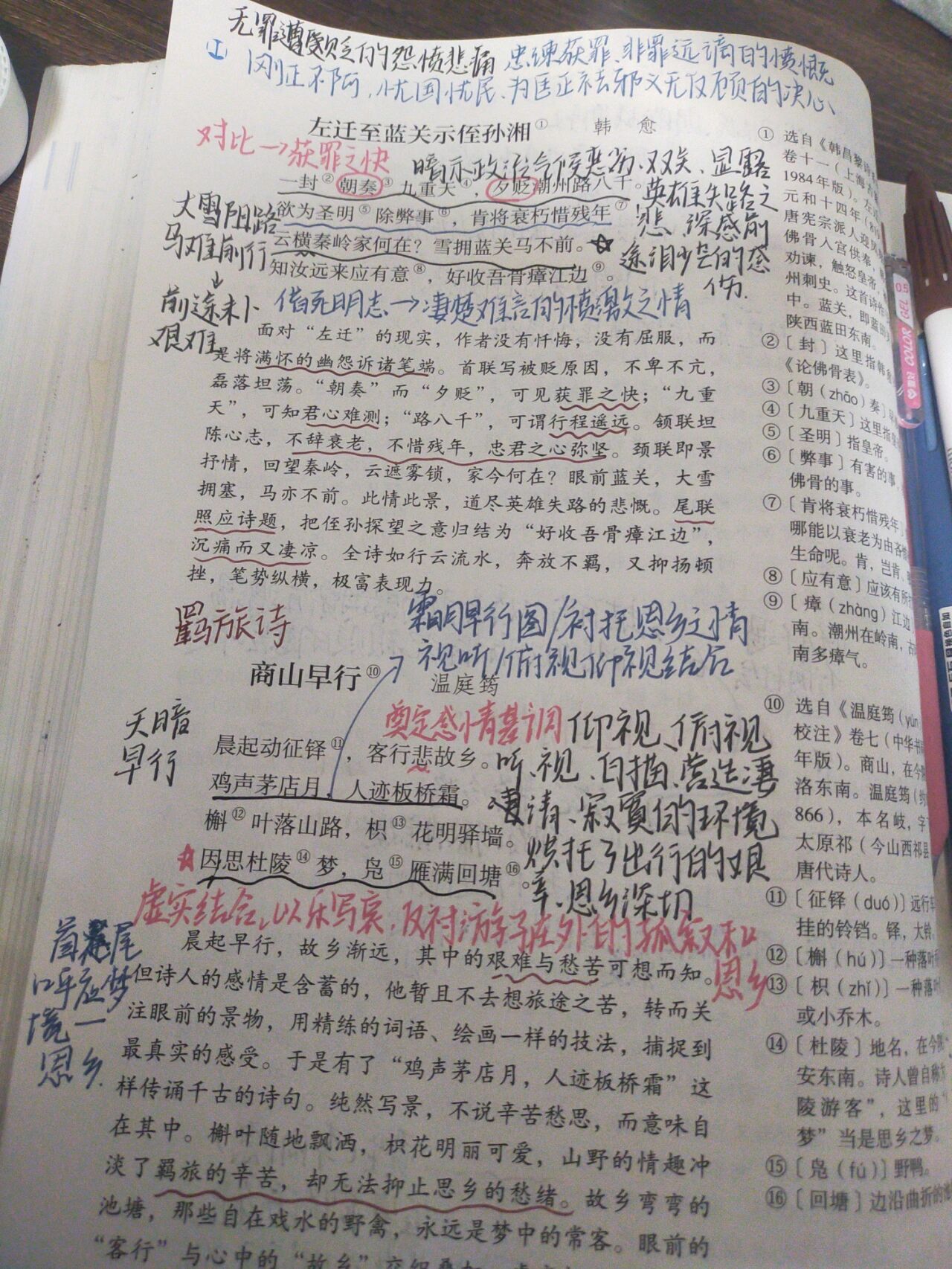 《长沙过贾谊宅》《左迁至蓝关示至孙湘》《商山早行》笔记