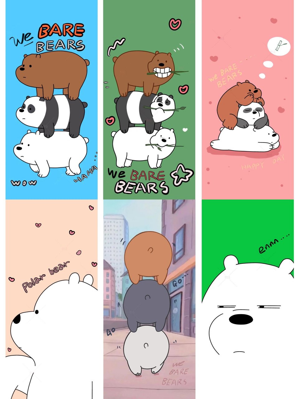 手机壁纸图案 咱们裸熊 三只小熊  可爱壁纸 咱们裸熊 大家应该看过吧