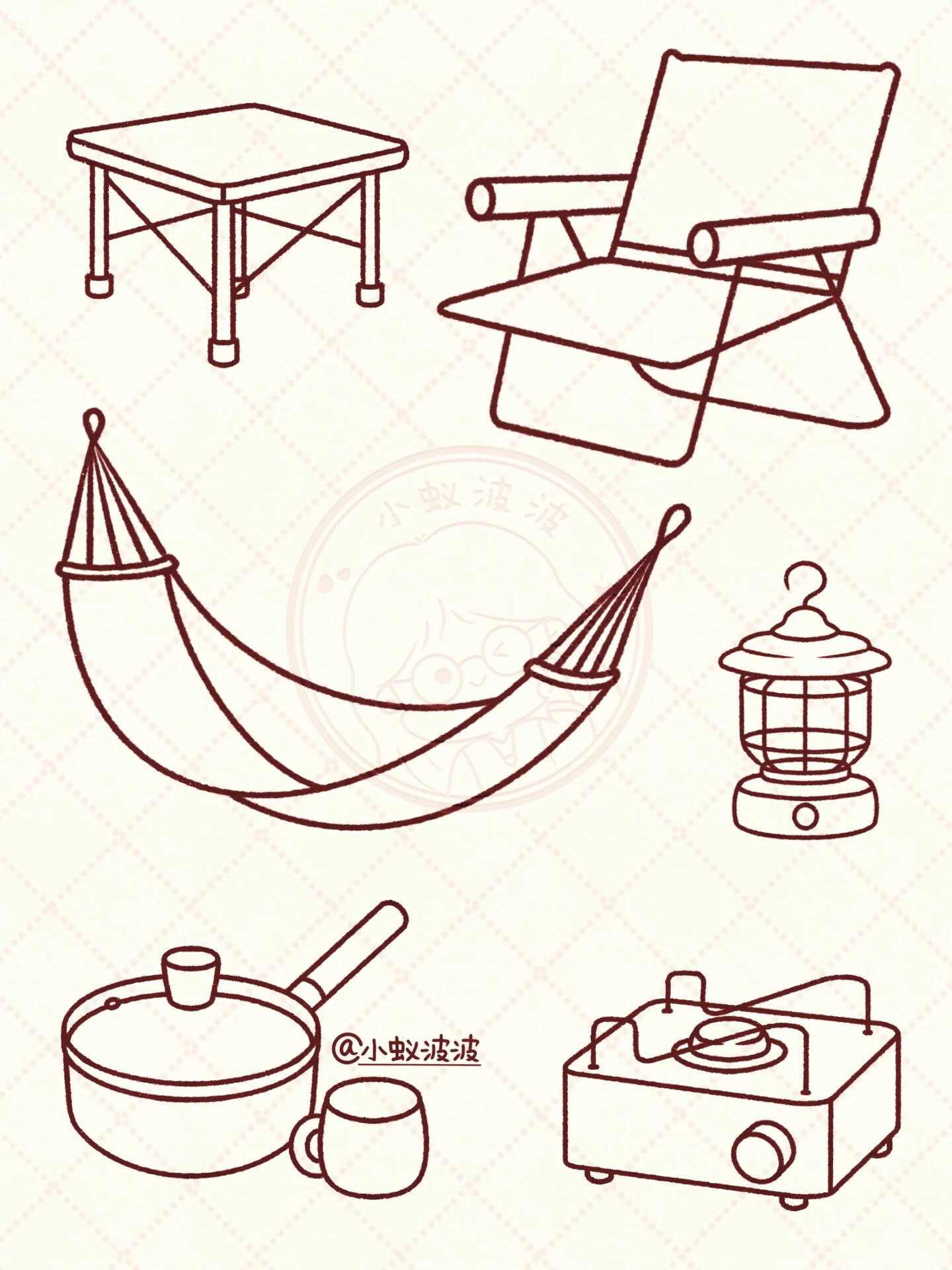 简笔画万物之 7215 踏青露营篇