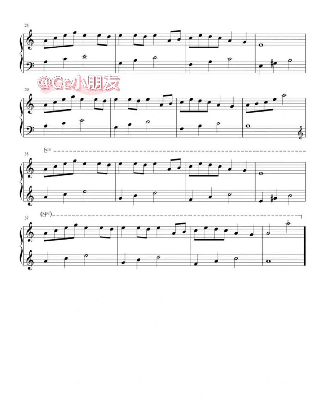 《森林狂想曲》钢琴谱分享98来了    一般发完曲子要谱子比较多的