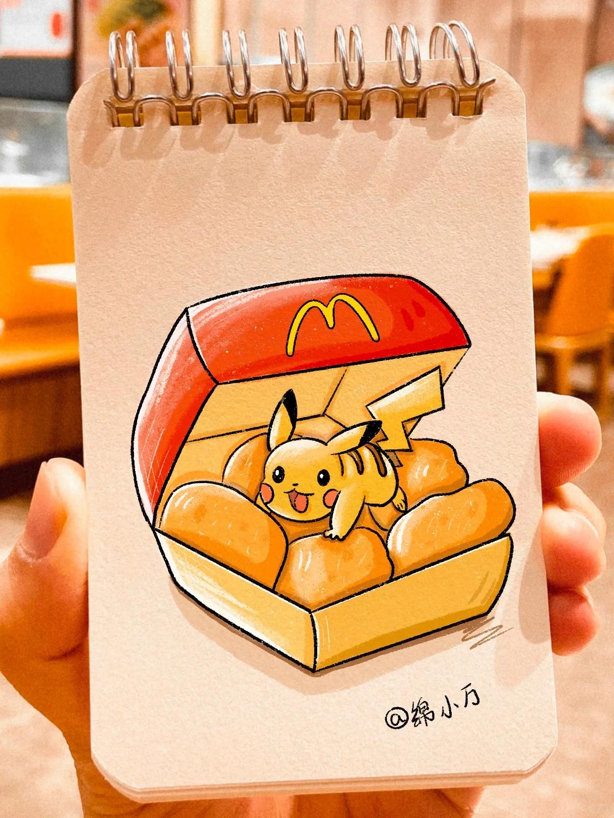 每日一画画|麦当劳美食合集简笔画插画教程          你们喜欢吃