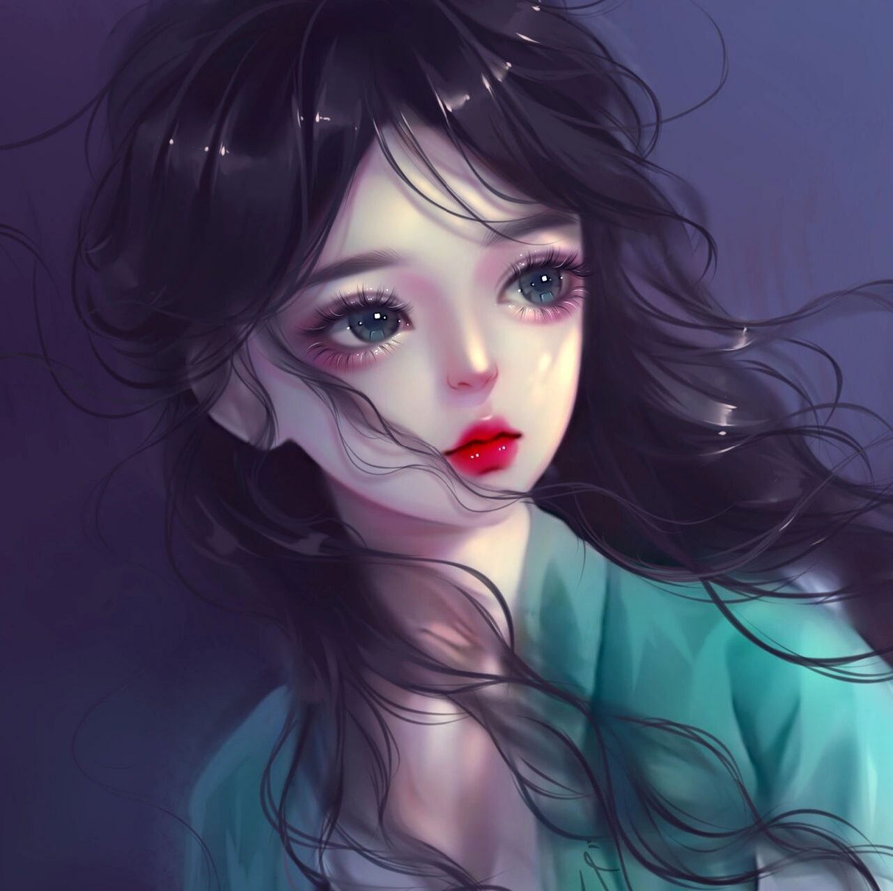 娃娃头像,太喜欢了 夏夏天里的一抹小清新, 工具0015电脑 手绘板