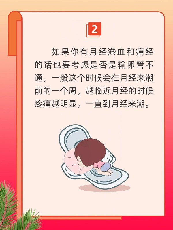 输卵管堵塞自查方法图片