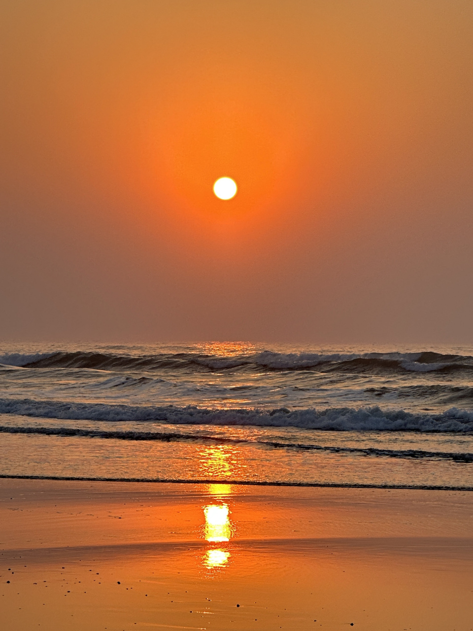 青岛海边日出|冬日橘子海|石老人7点的日出   92 早上5.