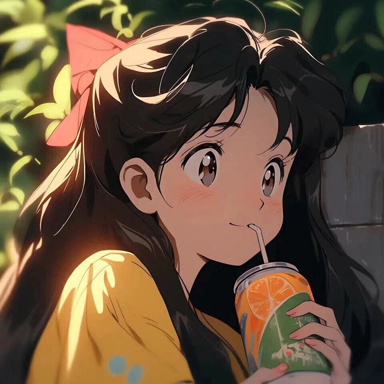 夏天和汽水最配的动漫女头 闺蜜头像 #卡通头像# #动漫女生头像