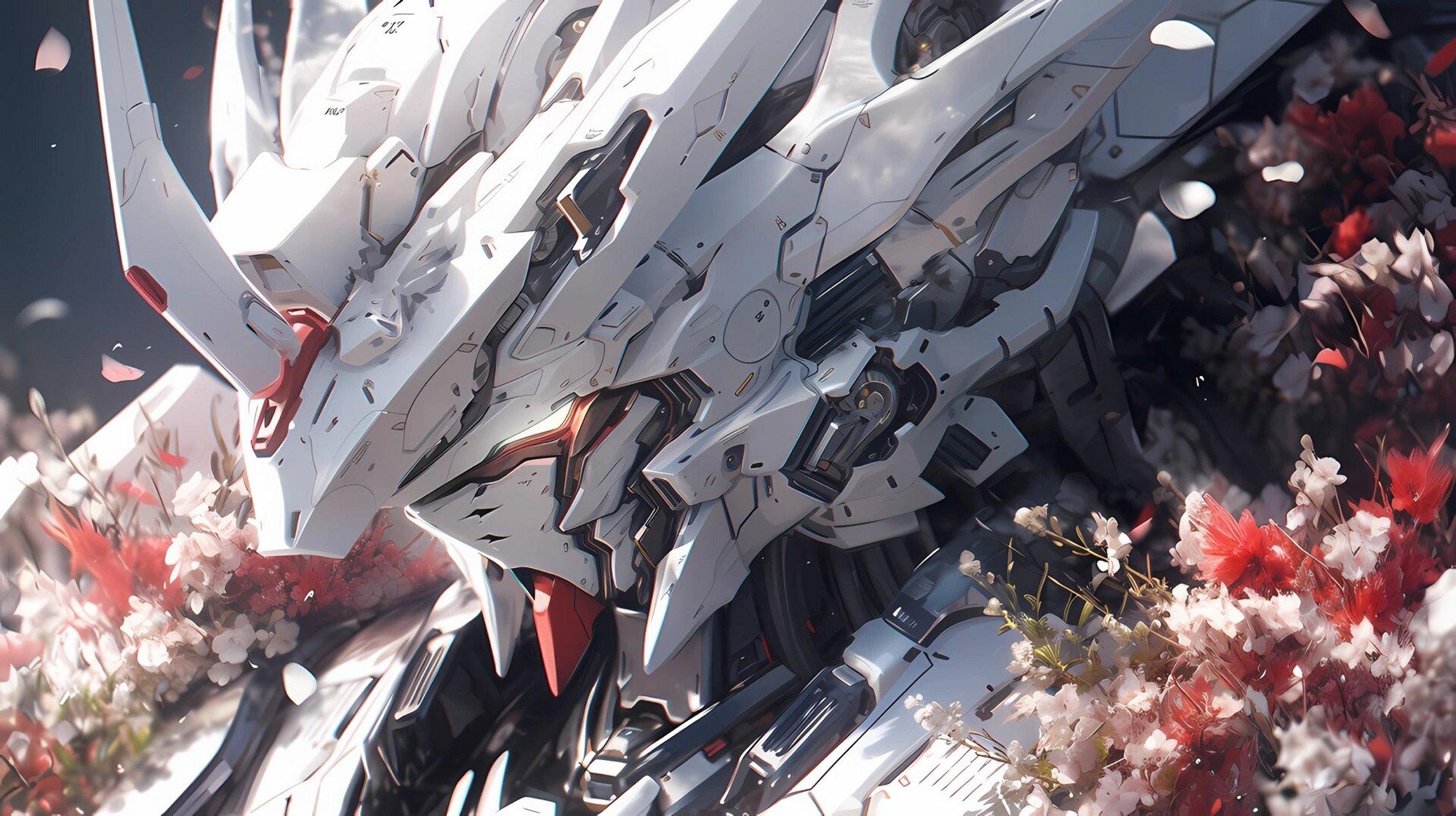 midjourney|白色高达|4k 16:9电脑壁纸 gundam高清 4k ai绘画第七天