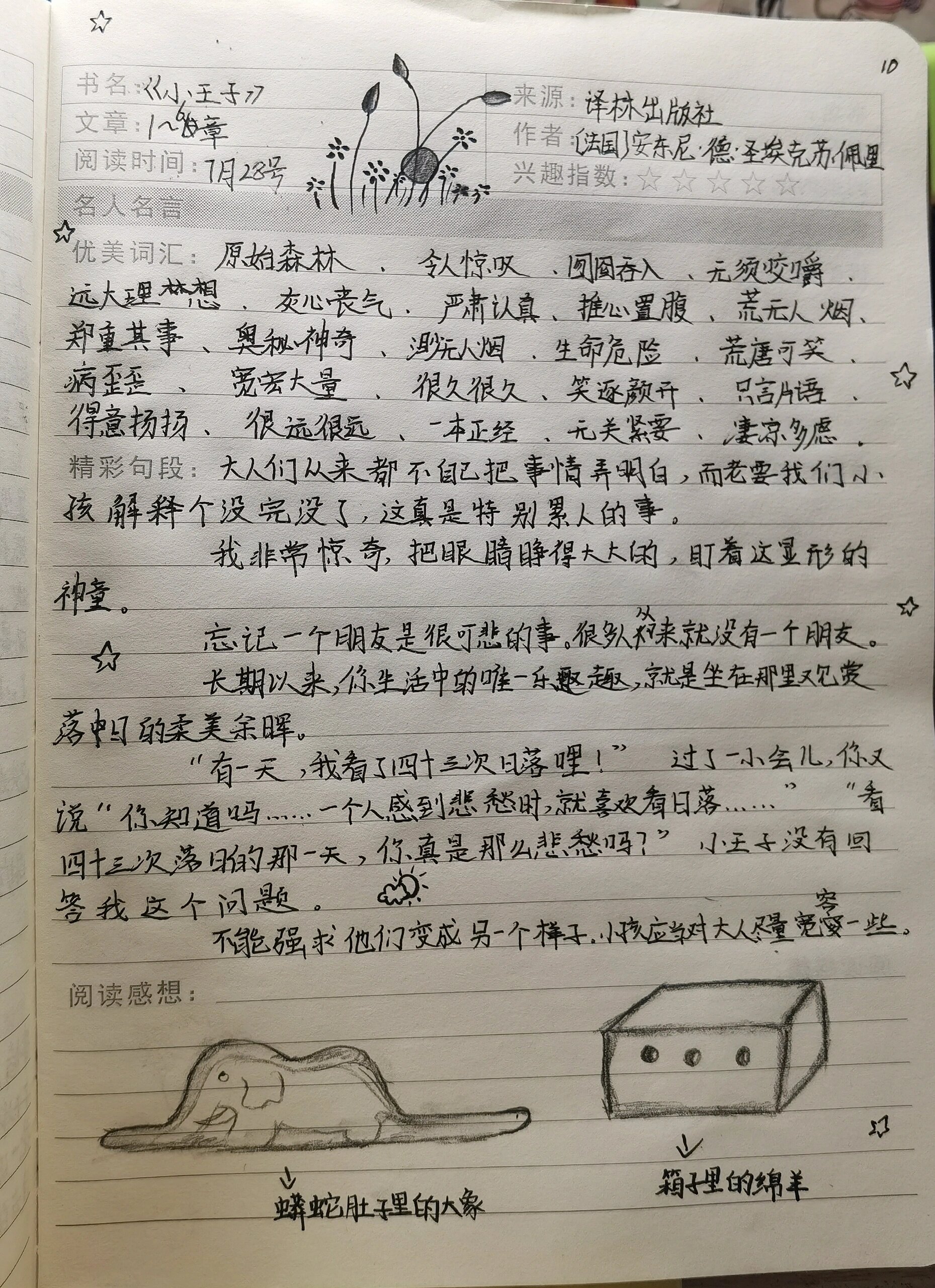 小王子读书笔记