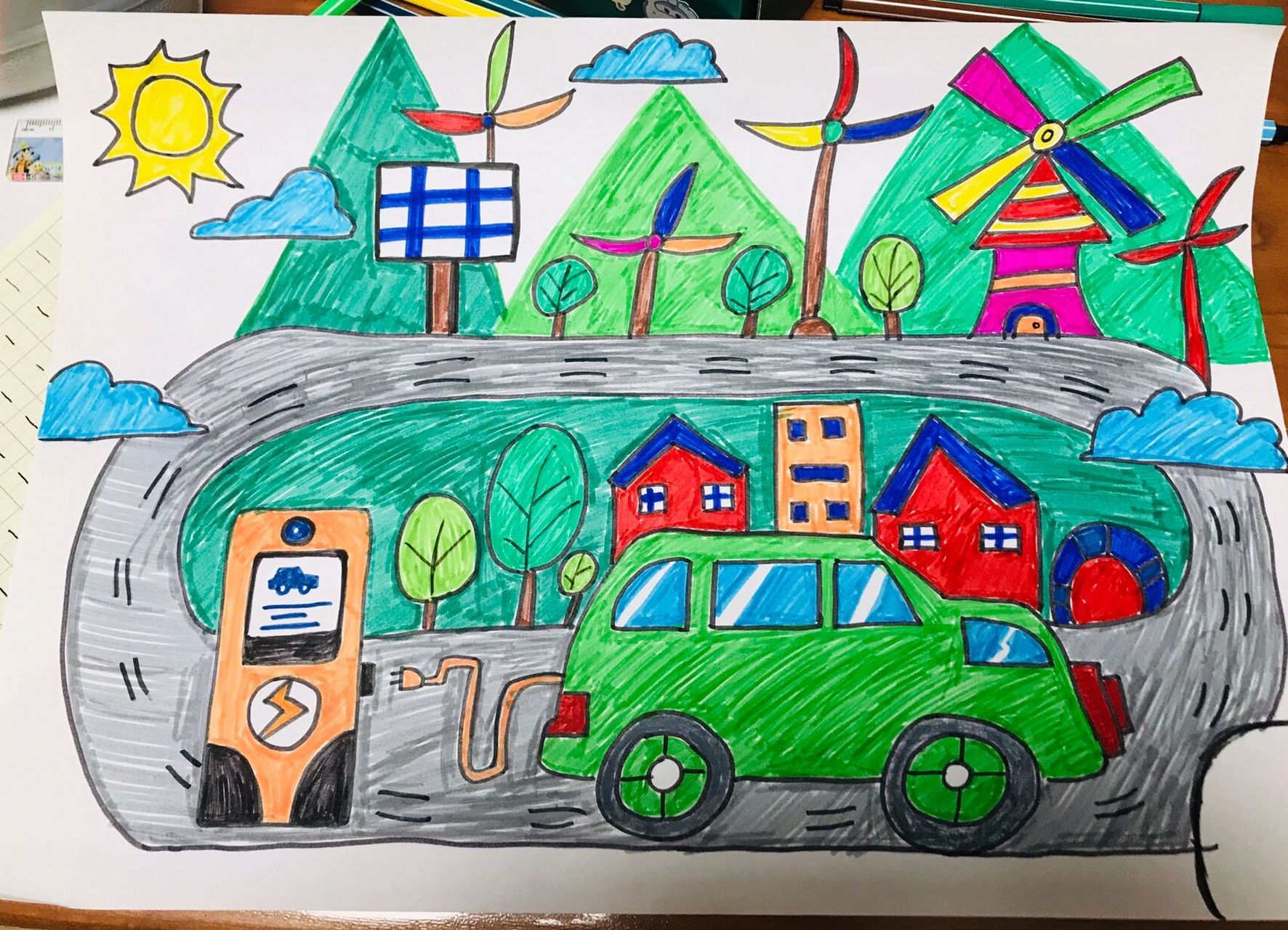 幼儿园|新能源新材料绘画 新能源 新材料 小朋友的绘画96