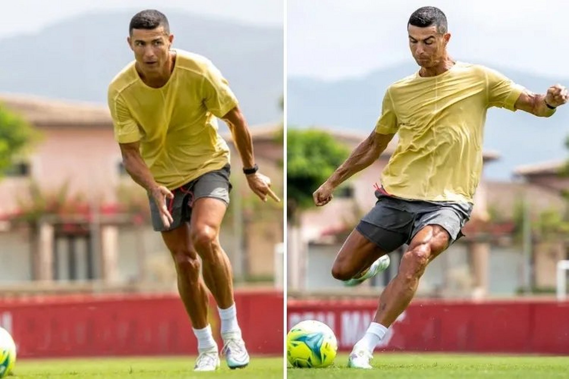 挥汗如雨!c罗度假期间也不忘锻炼