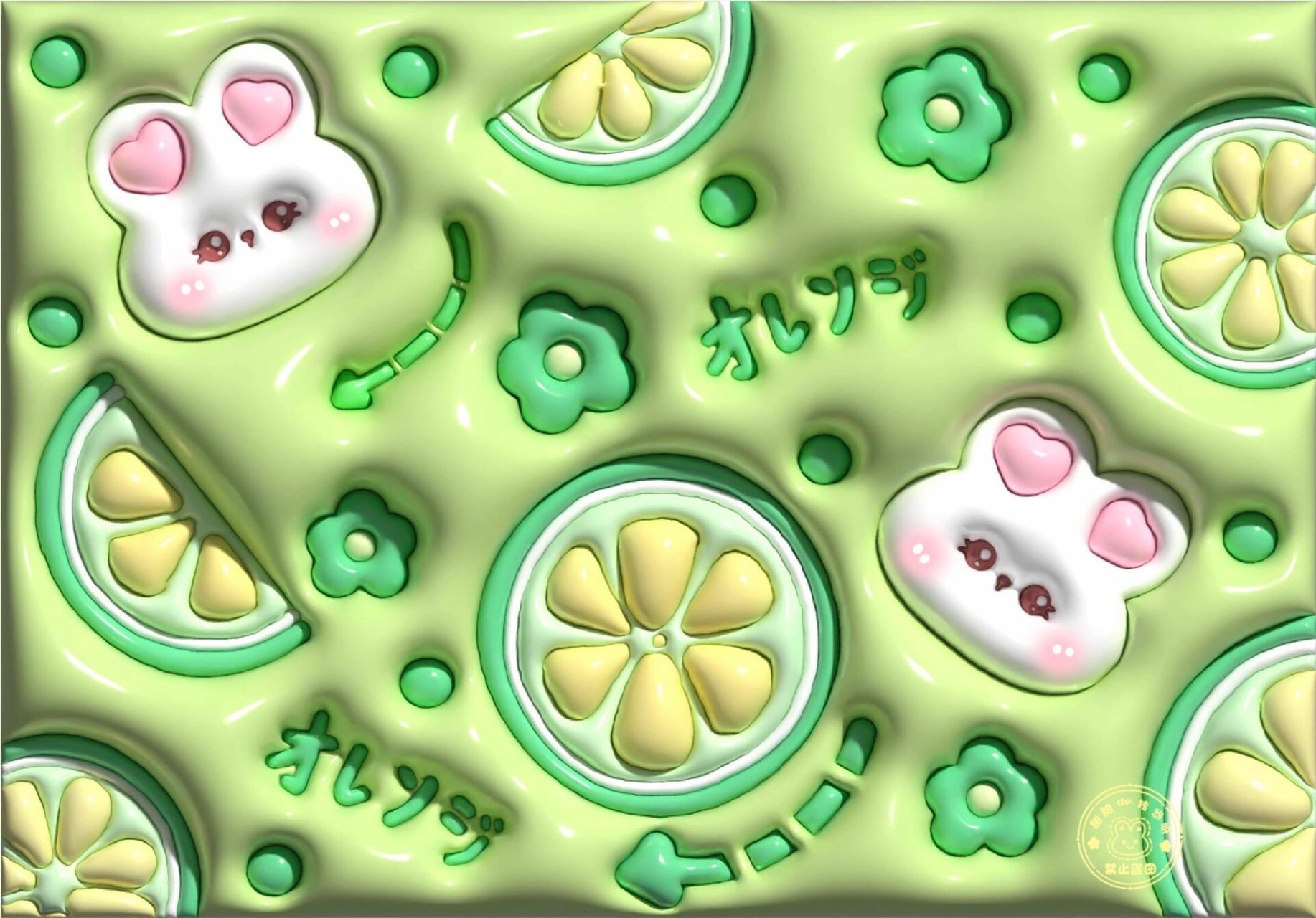 第117期:原创可爱绿色夏日嘭嘭平板壁纸