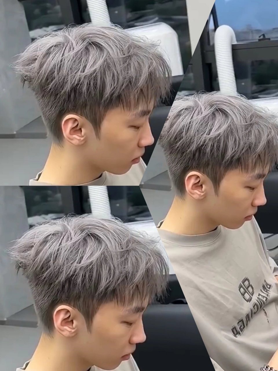成都染发|男生超帅发色银灰发色显白高级 发色叫做:男生银灰发色色