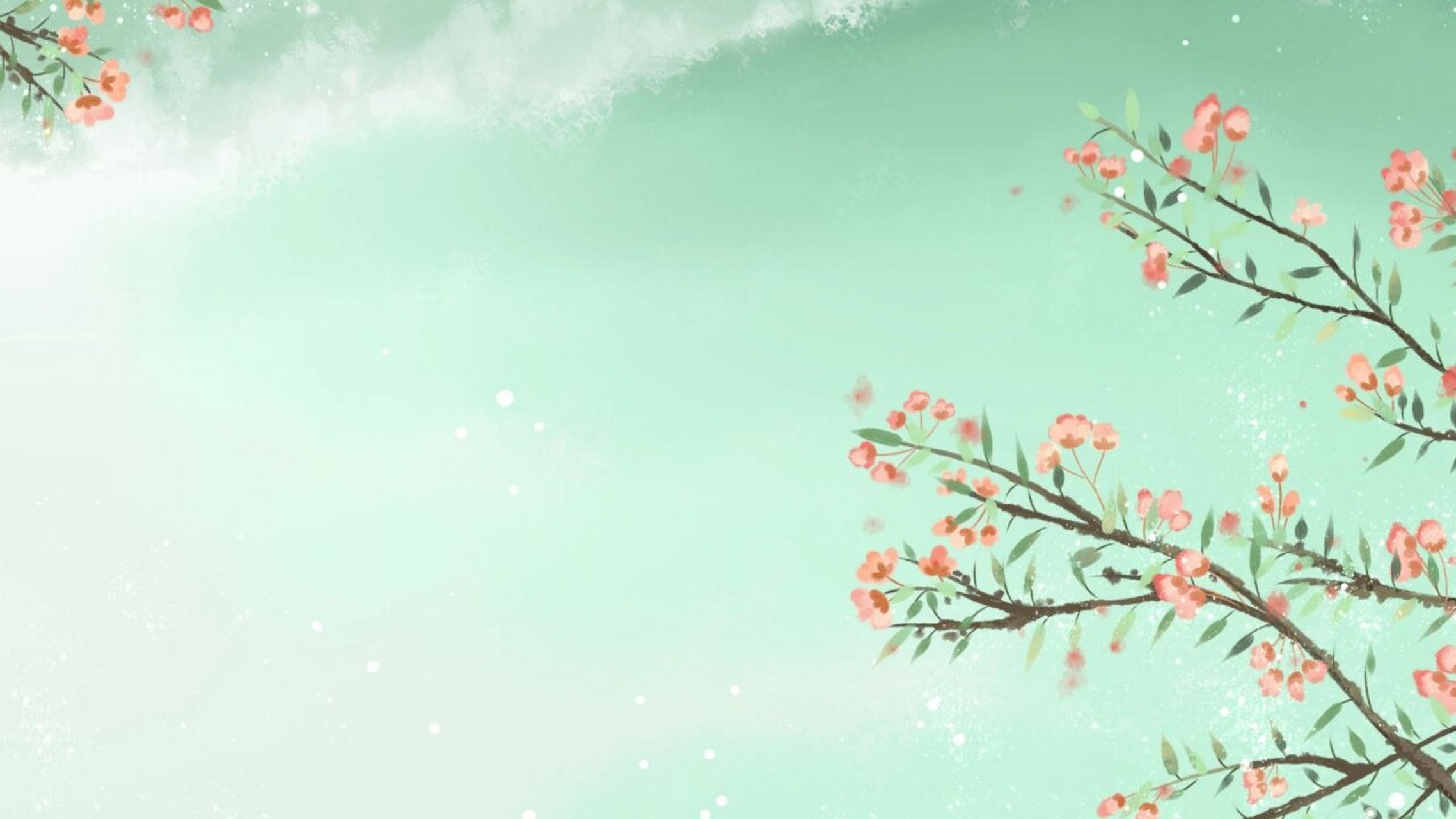 早春二月清新唯美のppt&vlog通用背景 ๑╹◡╹)ﾉ" 