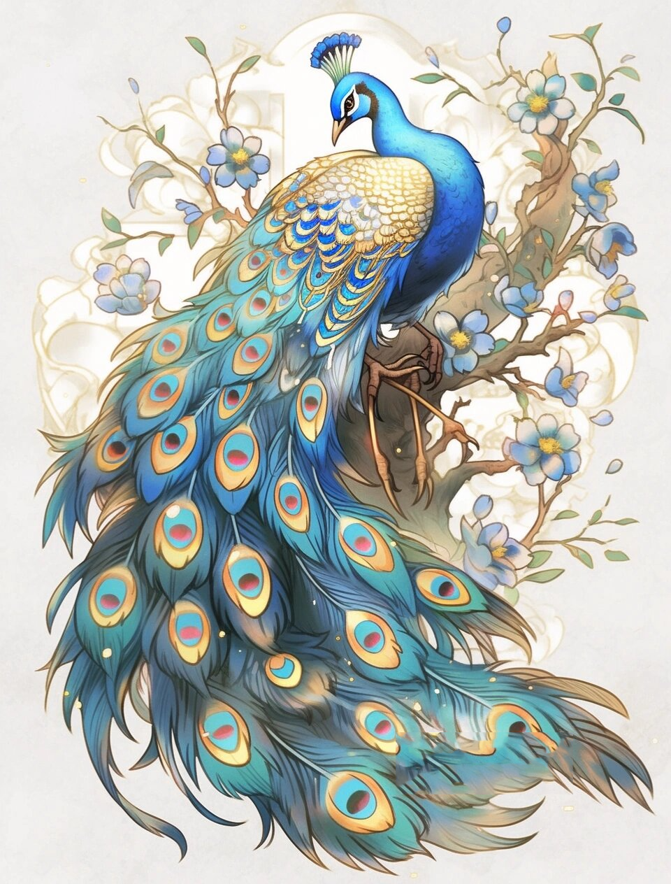 孔雀素材 | ai版超精致·孔雀插画素材合集