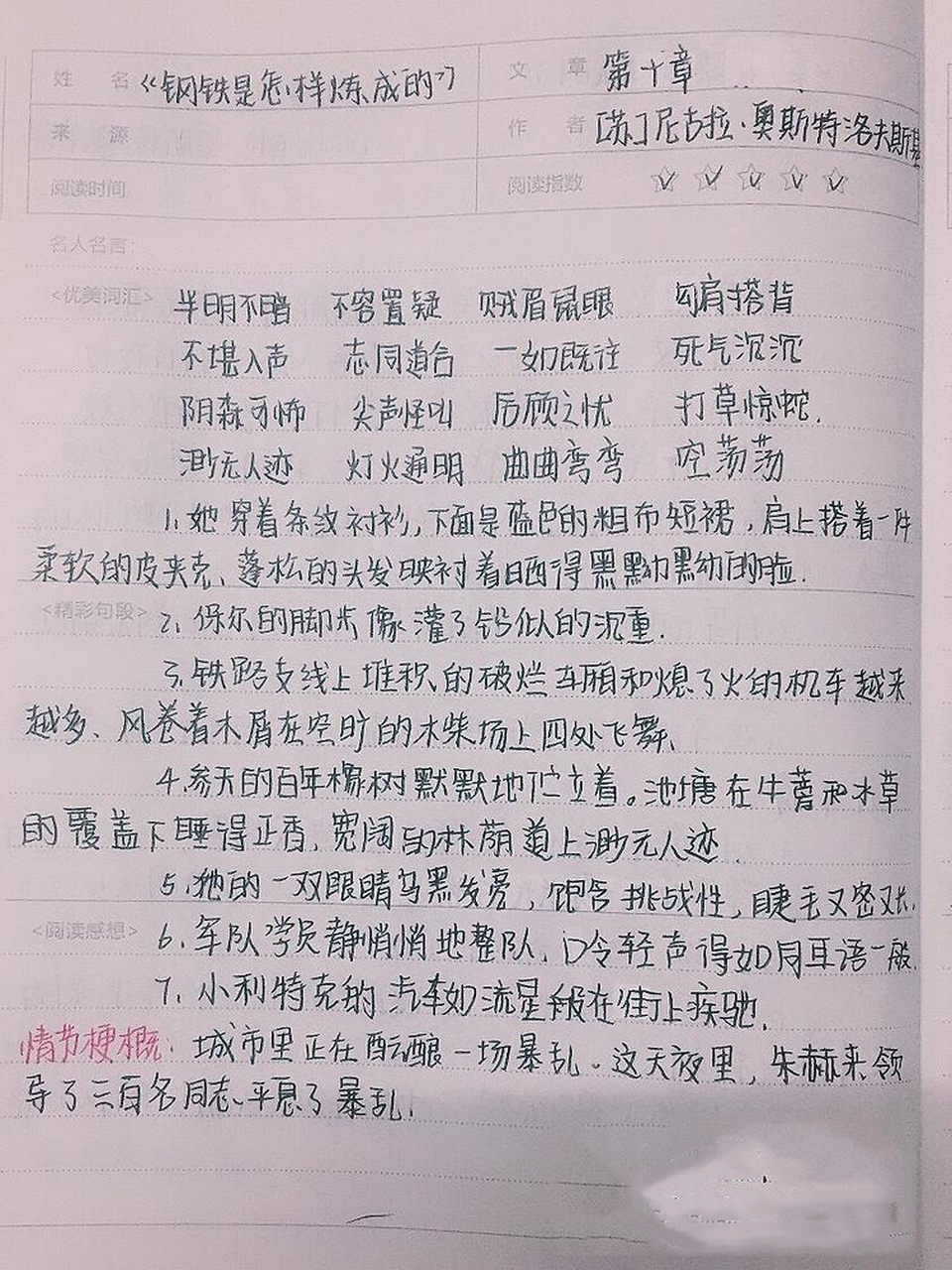 《钢铁是怎样炼成的》第10章 读书笔记
