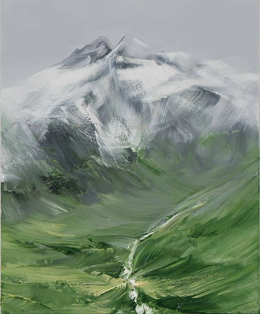 油画/画家 conrad jon godly 山峰绘画作品 来自瑞士画家 conrad jon