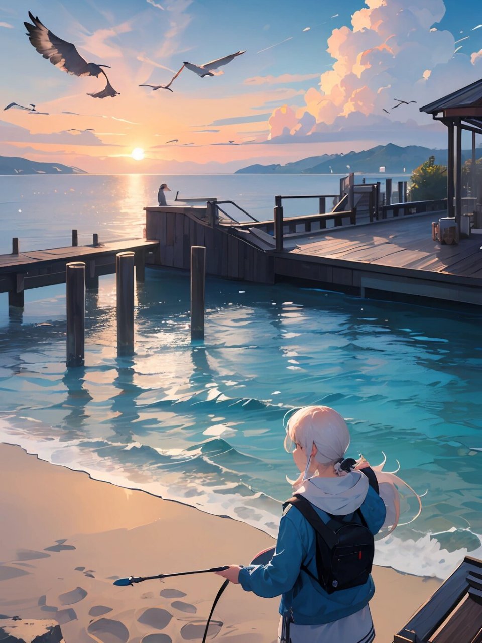 手机壁纸# #iphone壁纸# #二次元# #插画分享# #治愈系风景# #治愈系