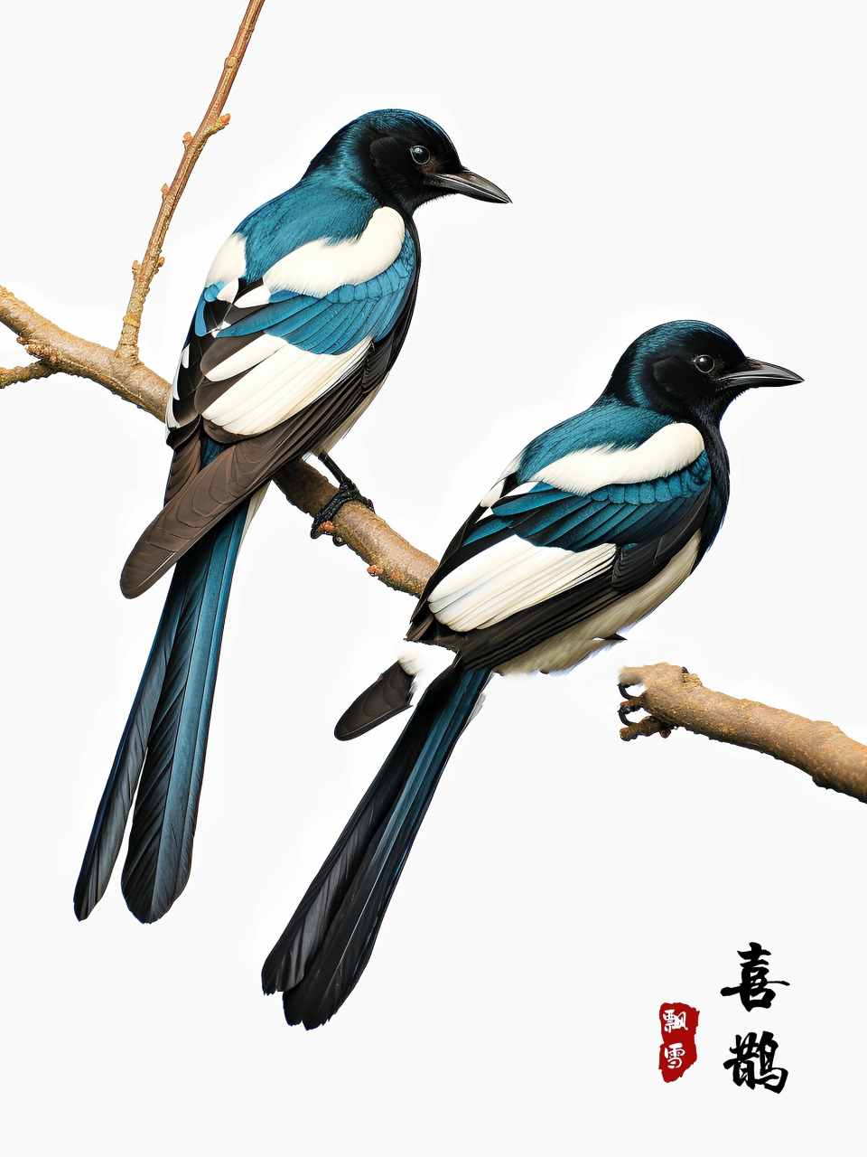 绘画素材316:喜鹊