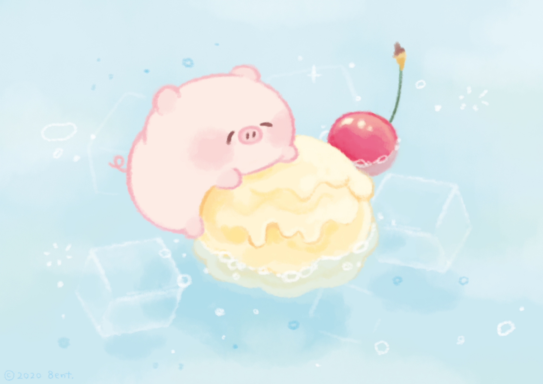 甜宝小猪丨奖励一个比小猪还大的冰淇淋球92 又成功度过了一个悠哉