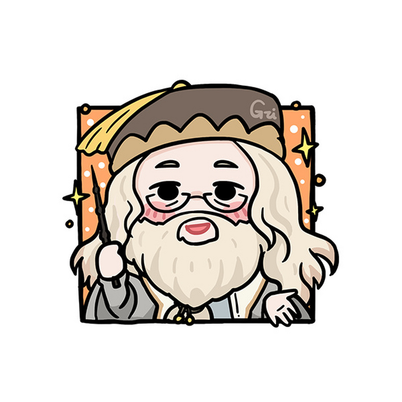 96萌小g爱涂鸦 哈利波特系列无水印 q版头 哈利波特q版头像 凑齐9张