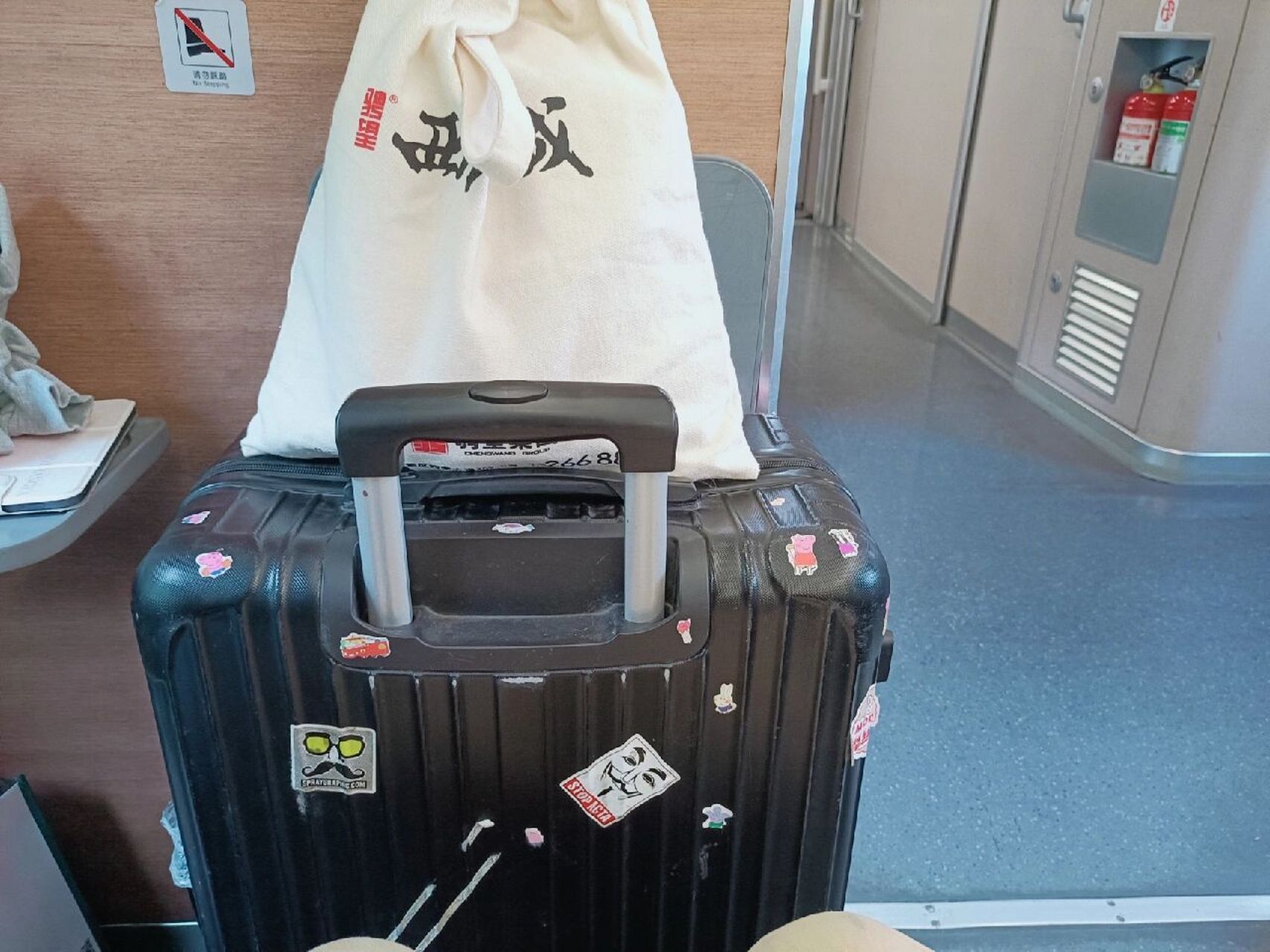 高铁绝佳放行李箱位置