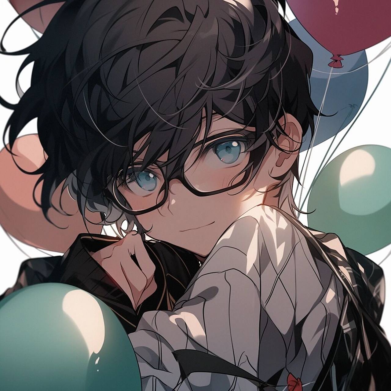 动漫男生头像 | 黑发眼镜的少年感