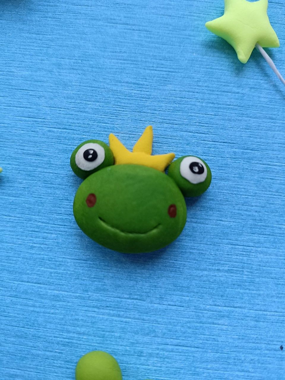 黏土作品‖绿色系手工黏土,可做发卡