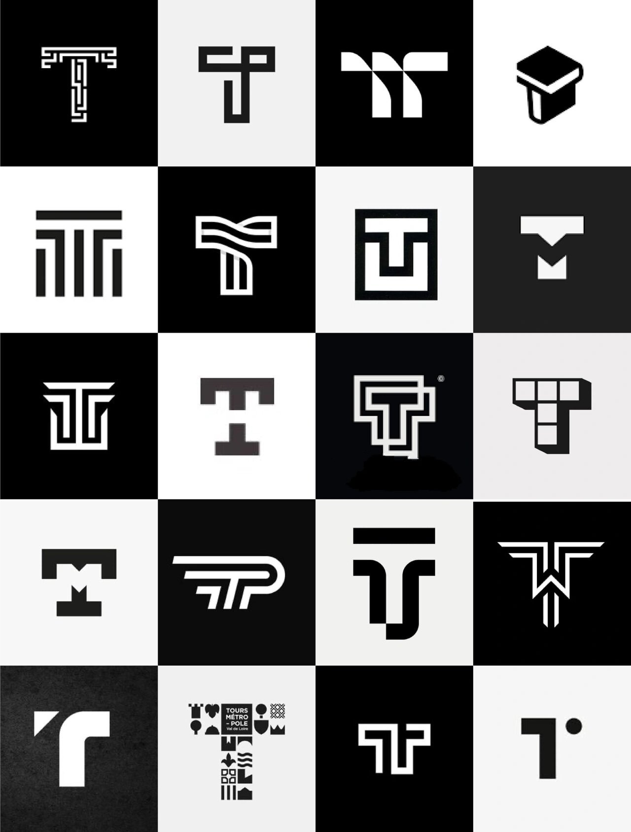 灵感采集82300个字母t元素图形logo设计分享 灵感采集82300个字母