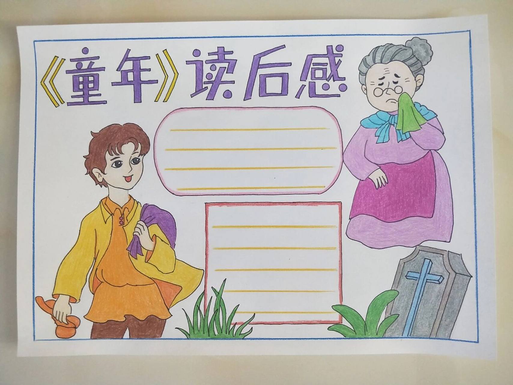 《童年》读后感手抄报.