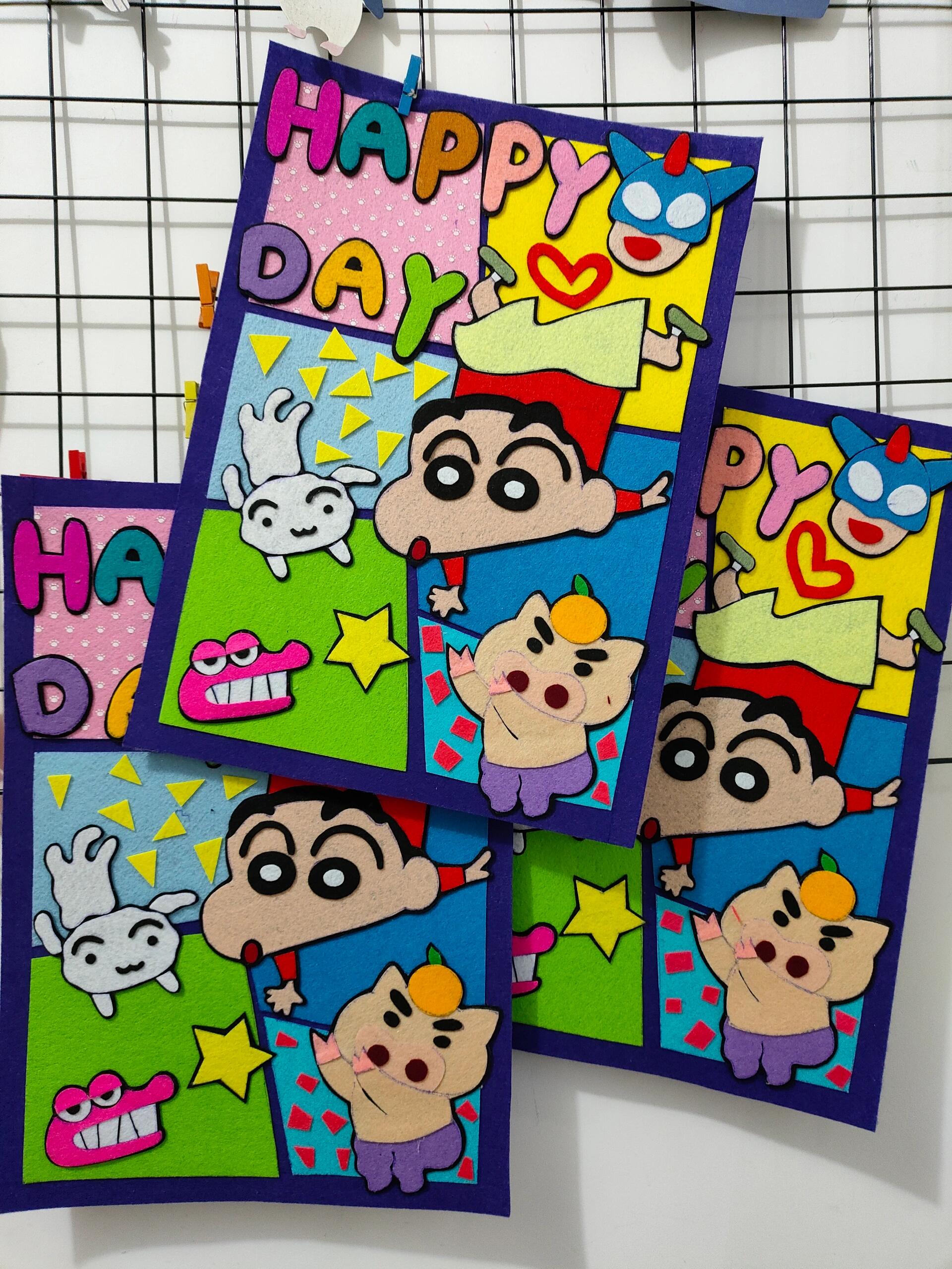 不织布手工粘贴画蜡笔小新~a3成品