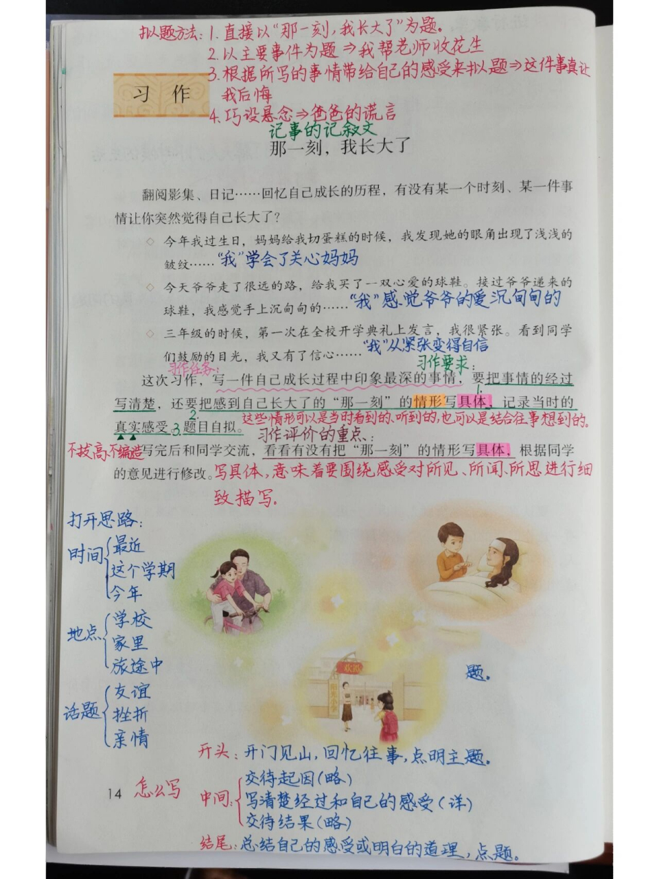 《那一刻,我长大了》备课笔记 #五年级语文 #小学语文 #语文笔记