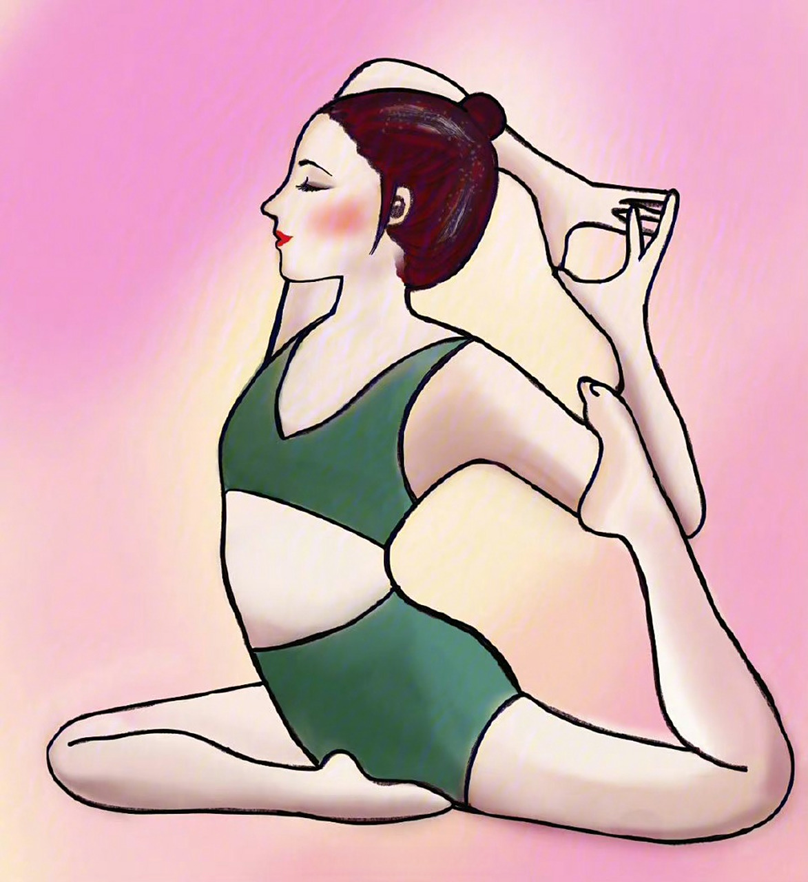 【#一个动作拉伸又增肌#】瑜伽"美人鱼式"不仅有助增强身体柔韧性,还