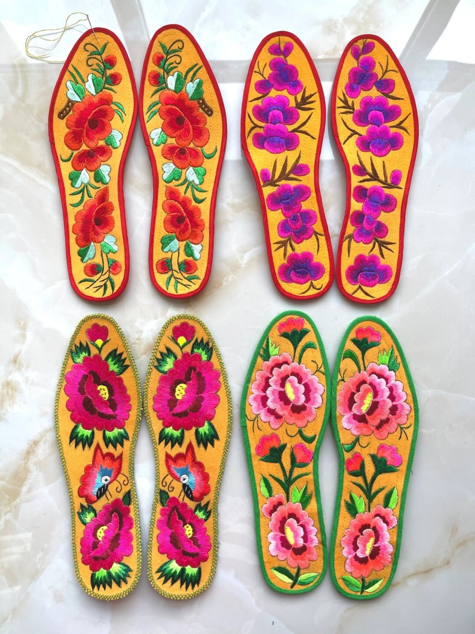 纯手工刺绣鞋垫|传承传统文化经典 七十多岁姥姥一针一线纯手工制作.