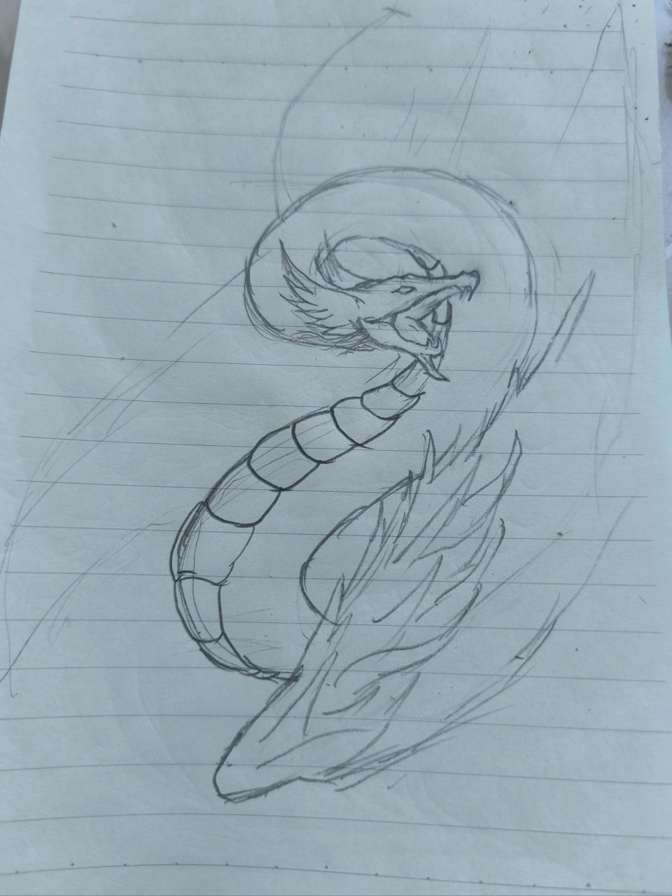 山海经神兽鸣蛇手绘教程,走过路过不要错过 一,定轮廓 二,画蛇头 三